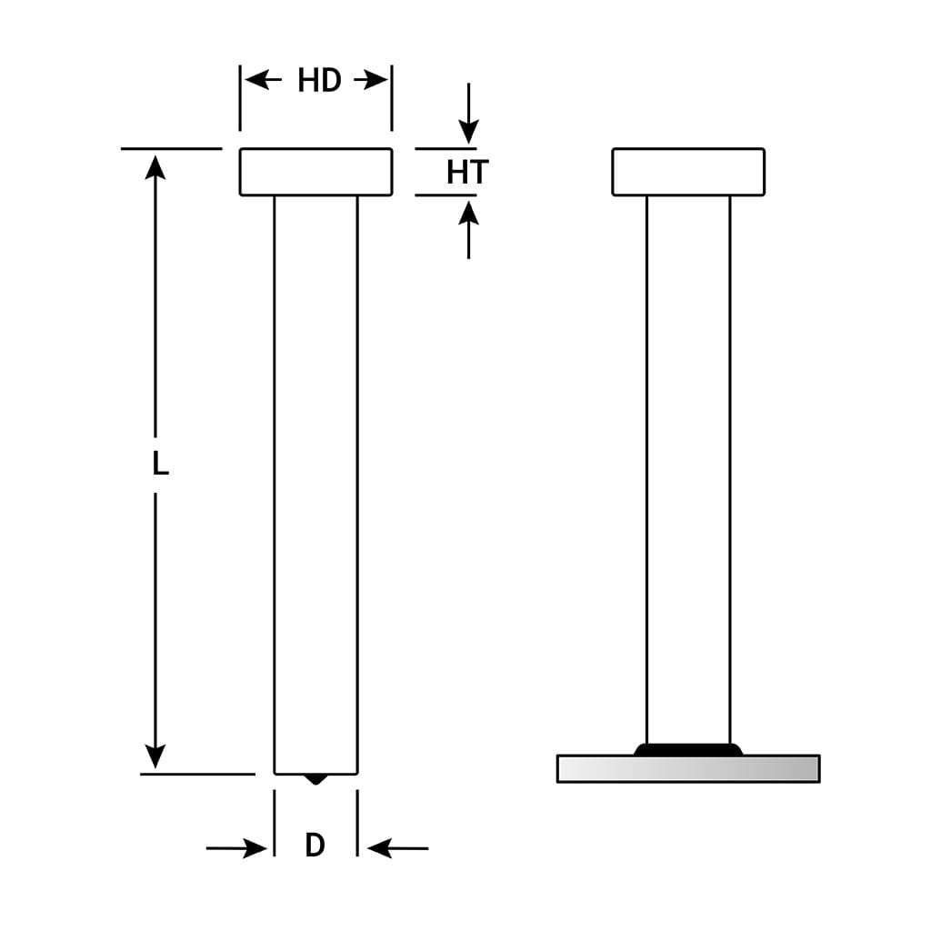 Headed Concrete Anchors Mild Low Carbon Steel Davis Stud Welding